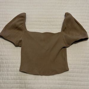 H&M bubble sleeve crop top